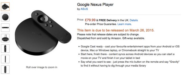 Fotografía - [Mise à jour: inscription soit retirée] Google Nexus joueur est venu à La Grande-Bretagne le 26 Mars selon Amazon UK Listing